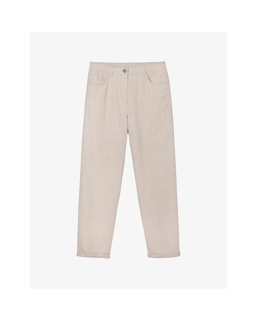 The White Company Natural Brompton Tapered-leg Mid-rise Linen Jeans