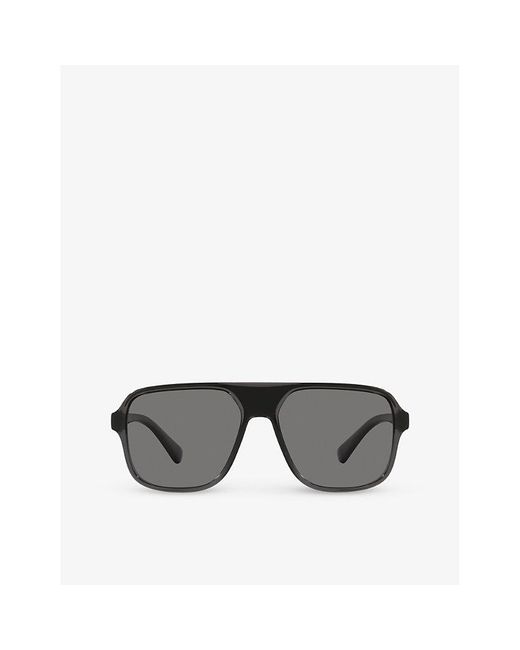 Dolce & Gabbana Gray 0dg6134 Square-frame Nylon Sunglasses