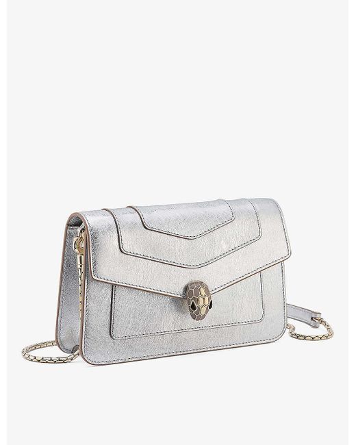 BVLGARI White Serpenti Forever East-west Leather Shoulder Bag