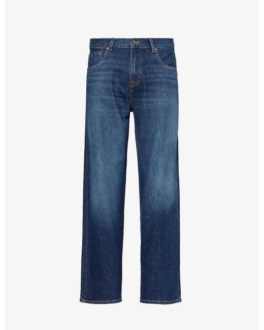 7 For All Mankind Blue Ryan Threadlike Straight-leg Stretch-denim Jeans for men
