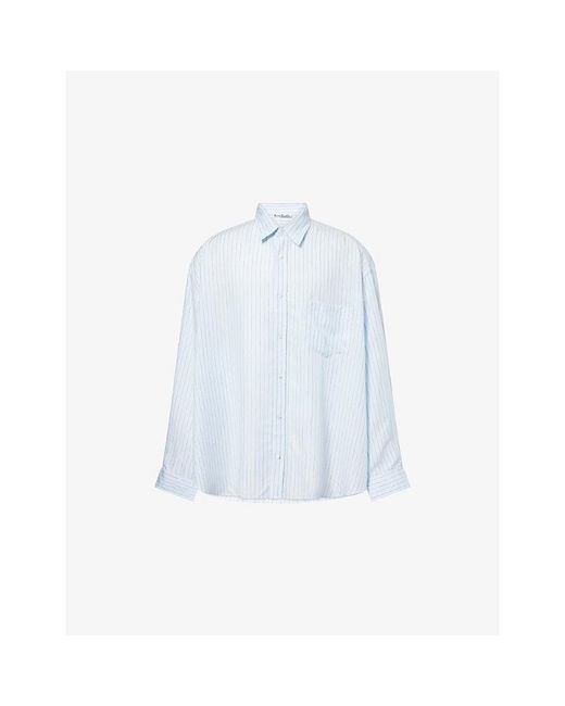 Acne Blue Soffia Pinstripe Woven Shirt for men