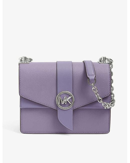 MICHAEL KORS GREENWICH Crossbody Bag Small Saffiano Leather IN Lavender  Mist Overview Unboxing