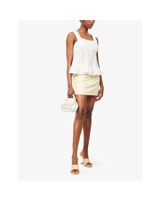 Amy Lynn Natural Milena Vegan Leather Mini Skirt