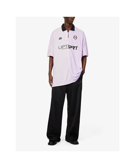 Martine Rose White Half And Half Branded Woven T-shirt for men