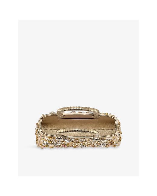 BVLGARI Metallic Serpentine Duette Crystal-Embellished Top-Handle Bag