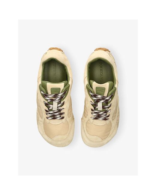 Bottega Veneta Natural Orbit Flash Suede And Shell Trainers