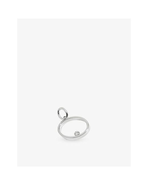 Monica Vinader White Solitaire Diamond Initial O Sterling- And 0.035Ct Lab-Grown Diamond Pendant