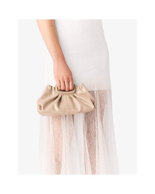 Maje Pink Mini Naplak Leather Clutch