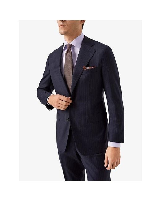 Eton of Sweden Purple Cutaway-Collar Single-Cuff Slim-Fit Cotton-Twill Shirt for men