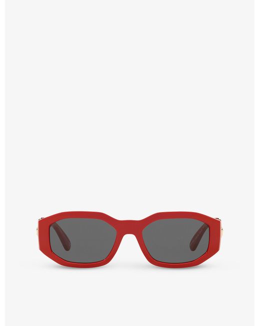 Versace Synthetic Ve4361 Rectangular-frame Acetate Sunglasses in Red ...