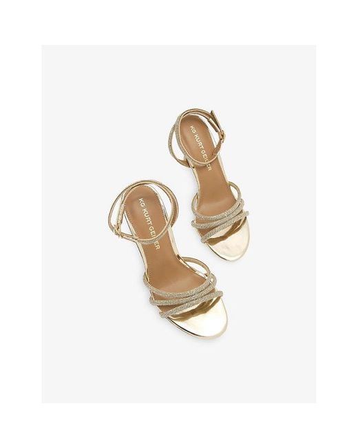 KG by Kurt Geiger White Fancy Heeled Woven Sandals