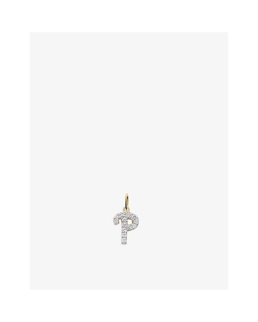 Monica Vinader White Initial P 14Ct- And Lab-Grown Diamond Charm