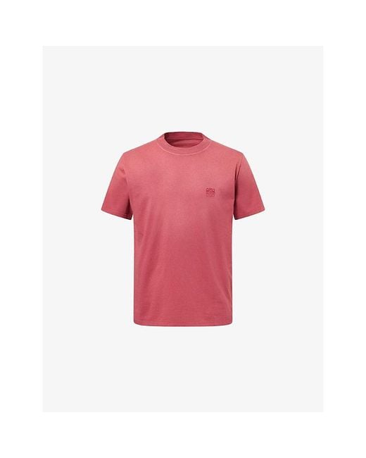 Loewe Pink Anagram-Embroidered Cotton T-Shirt for men
