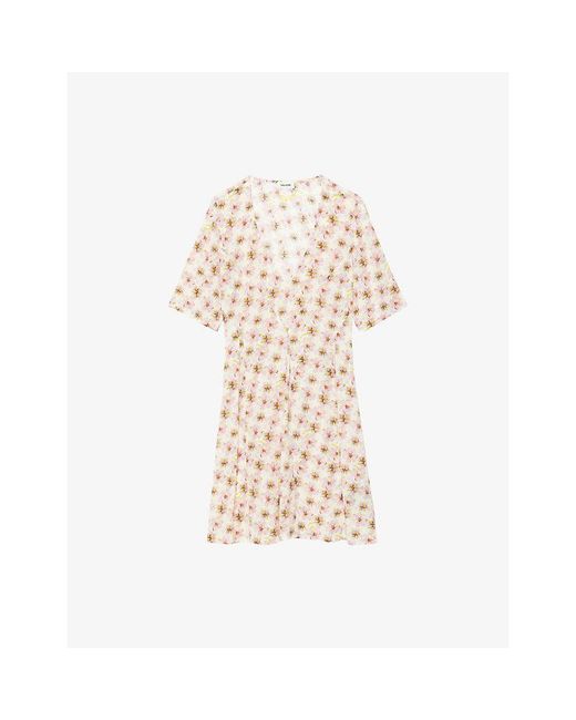 Zadig & Voltaire Natural Rodalas Floral-Print Woven Mini Dress