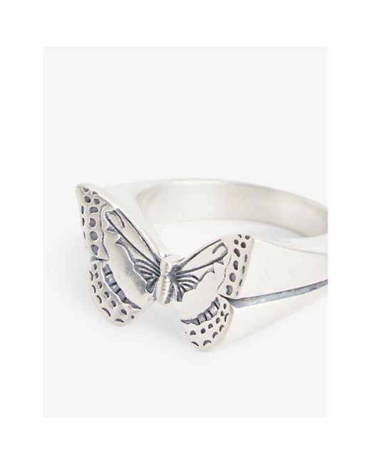 Serge Denimes White Butterfly 925 Sterling- Ring for men