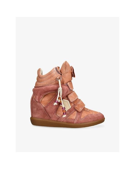 Isabel Marant Brown Bekett Wedge Suede High-Top Trainers