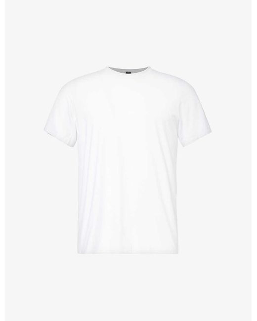 lululemon athletica White Fundamental Rubberised-logo Stretch-woven T-shirt for men