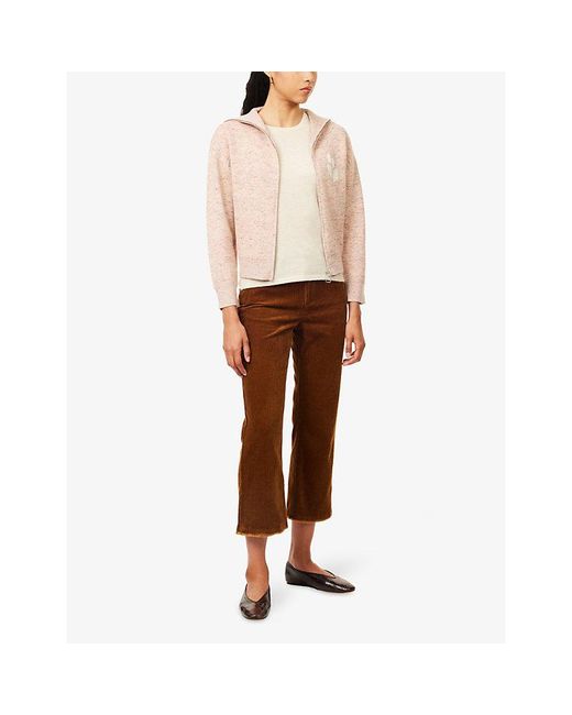 Isabel Marant Natural Koxy Intarsia-Logo Knit Cardigan