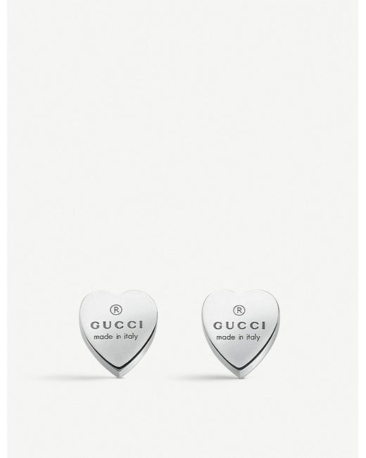 gucci sterling silver heart earrings