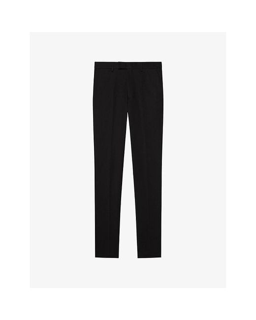 Reiss Black Eastbury Slim-Fit Mid-Rise Stretch-Cotton Chinos for men