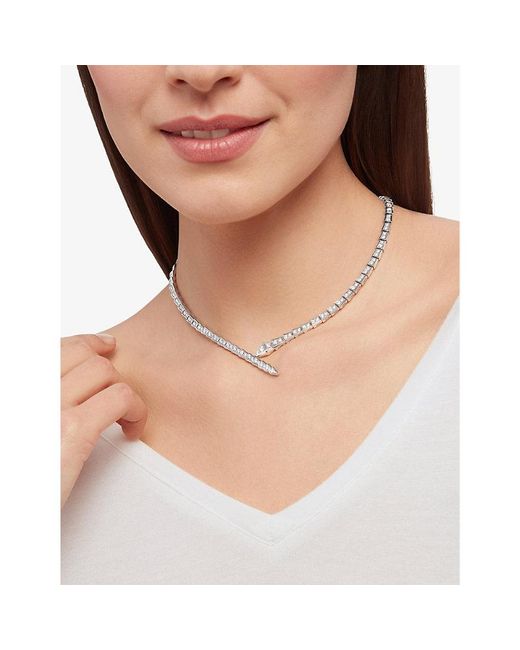 BVLGARI White Serpenti Viper 18Ct- And 5.26Ct Diamond Necklace
