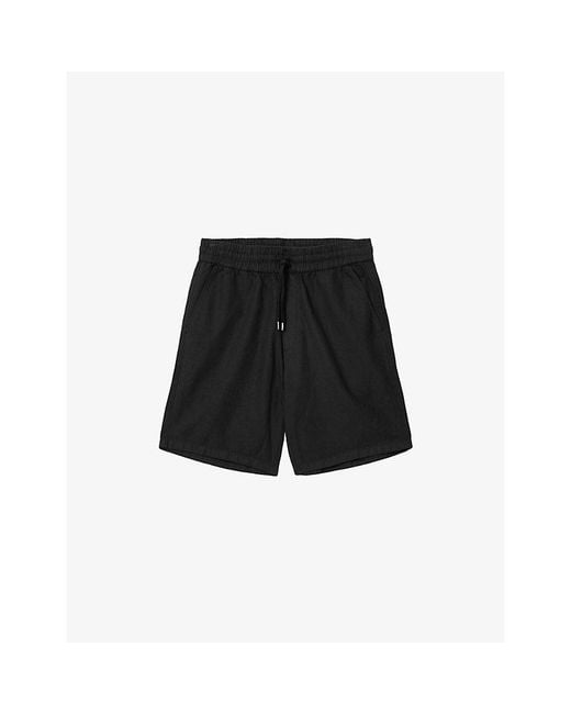 AllSaints Black Hanbury Cotton And Linen Shorts for men