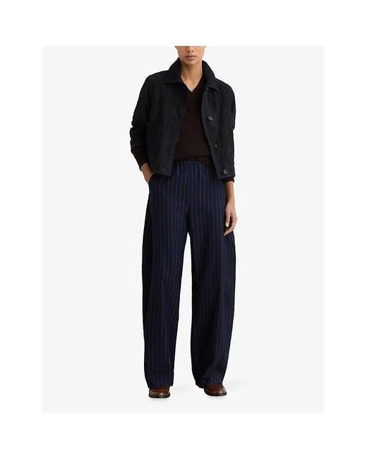 Reiss Black Sonny Patch-Pocket Suede Trucker Jacket