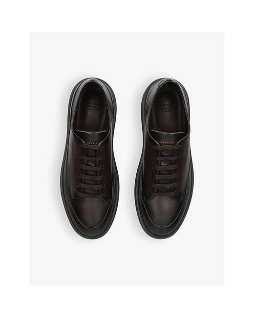 Officine Creative Black Release Lace-Up Leather Low-Top Trainers for men