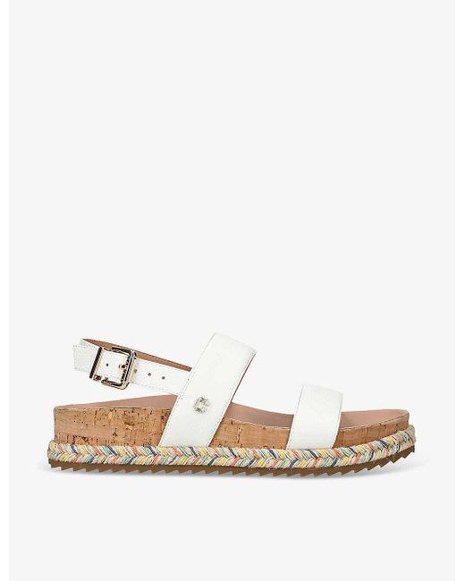 Carvela Kurt Geiger Gala Double strap Leather Sandals in Natural Lyst UK