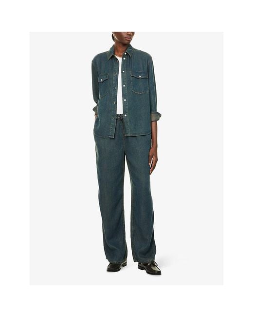 Samsøe & Samsøe Blue Satopiarya Drawstring Woven Trousers