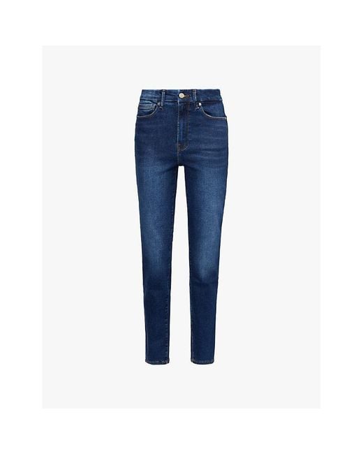 GOOD AMERICAN Blue High-Rise Skinny Stretch-Denim Jeans