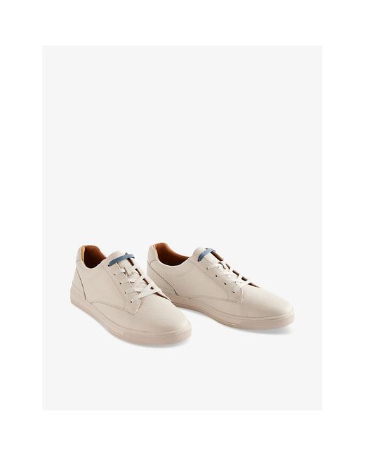 Ted Baker White Brentfd Logo-debossed Suede Low-top Trainers for men