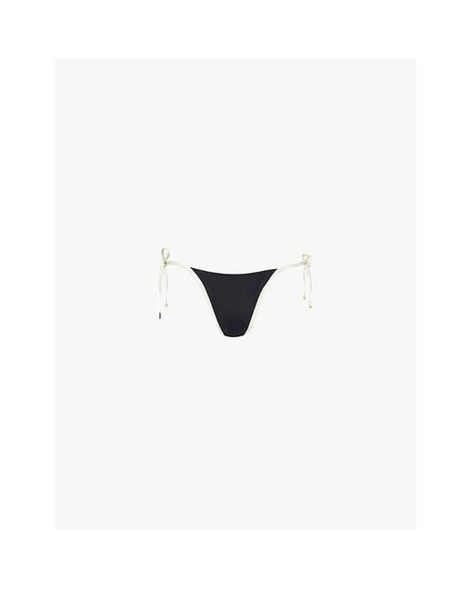 Cheap Monday White Palma Self-Tie Stretch-Nylon Bikini Bottoms