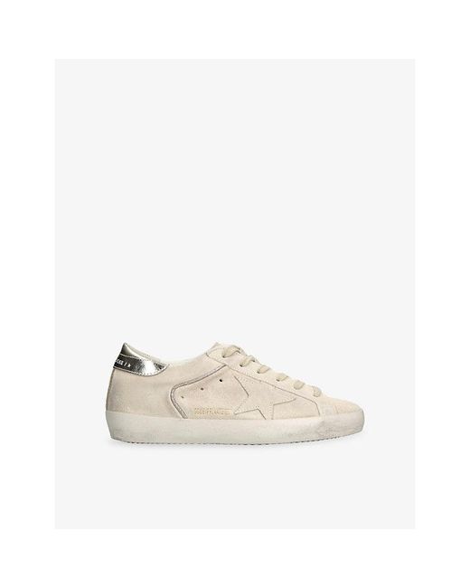 Golden Goose Deluxe Brand White Superstar Suede Trainers