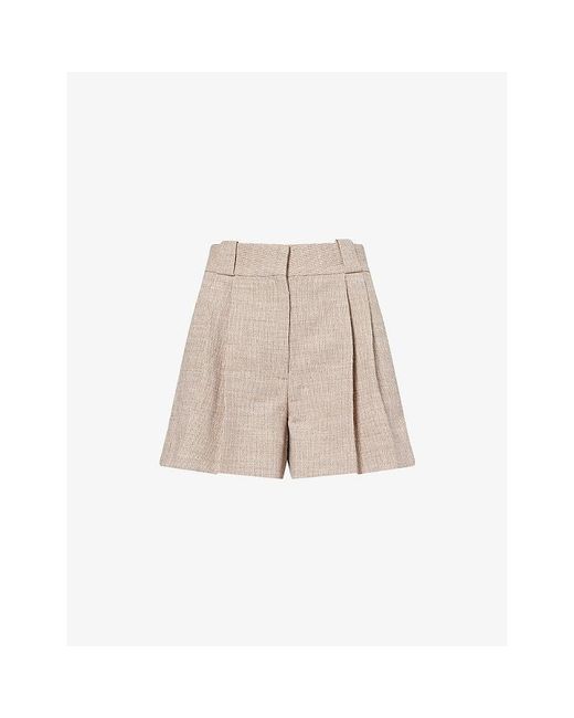 Blazé Milano Natural Marisa Selle Pleated Woven Shorts
