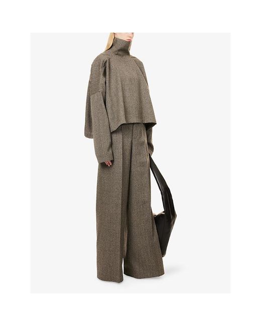 Rick Owens Brown Jumbo Tabard Cropped Wool Top