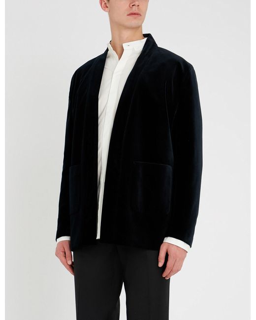 The Kooples Black Kimono-style Velvet Jacket for men