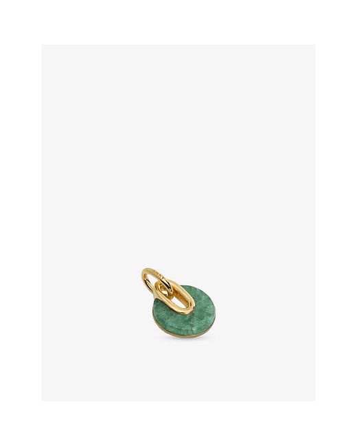 Monica Vinader Green Kate Young Gemstone 18Ct Vermeil And Aventurine Gemstone Pendant Charm