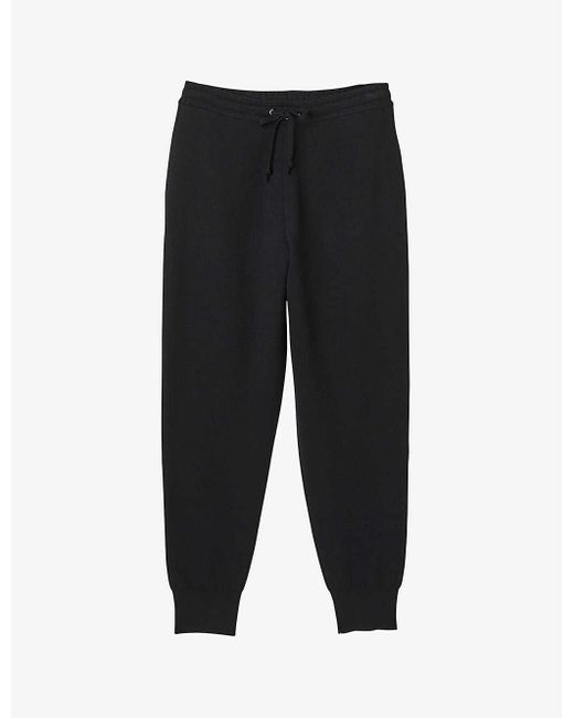 Sandro Draw-string Mid-rise Tapered Knitted jogging Bottoms in Black ...