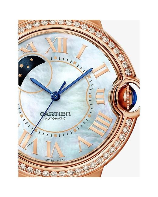 Cartier Blue Ballon Bleu De 18Ct Rose- And 0.79Ct Brilliant-Cut Diamond Automatic Watch for men