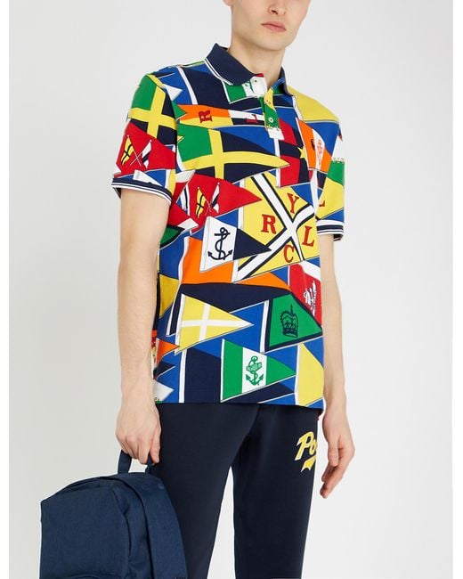 Polo Ralph Lauren Multicolor Nautical Flag Classic-fit Mesh Polo Shirt for men