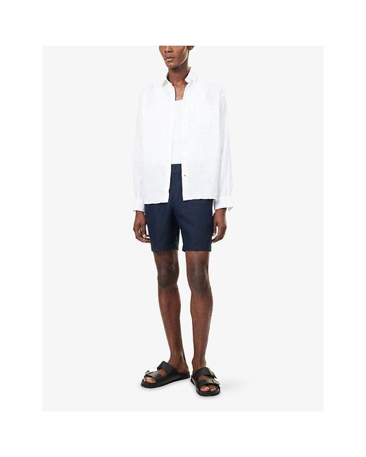 Orlebar Brown Blue Cornell Tailored-Fit Italian Linen Shorts for men