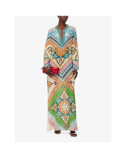 Mary Katrantzou Multicolor Collins Abstract-pattern Silk Maxi Dress