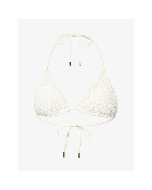 Cheap Monday White Hanalei Triangle Bikini Top