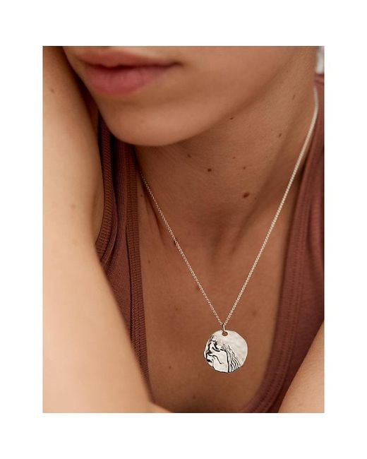 Monica Vinader White Aquarius Zodiac Sterling- Pendant Necklace
