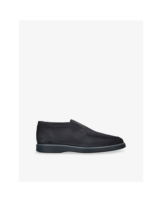 Magnanni Shoes Blue Paraiso Suede Mid-Top Loafers for men