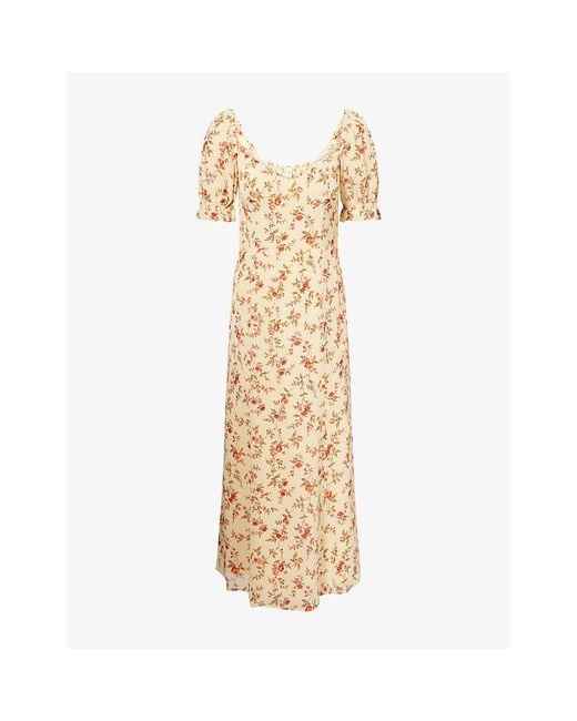 Reformation Metallic Gloria Floral-Print Woven Midi Dress
