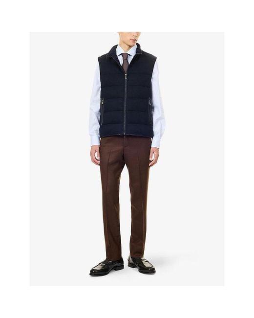 Corneliani Blue Padded Cashmere Gilet for men