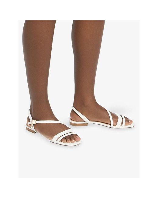 Dune White Levon Leather Sandals