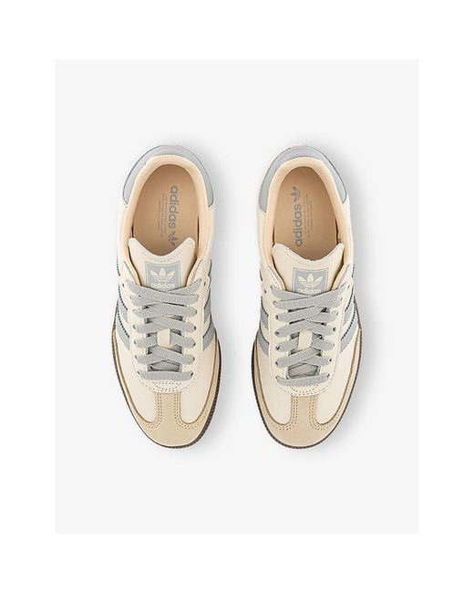 Adidas White Samba Og Leather Low-Top Trainers